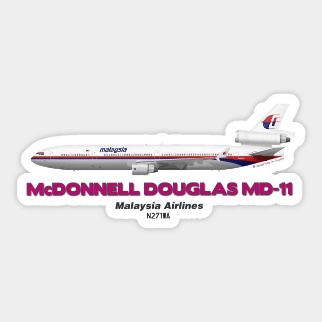 McDonnell Douglas MD-11 - Malaysia Airlines Sticker by TheArtofFlying